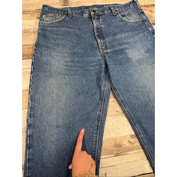 Carhartt B17 DST Mens 40x30 Relaxed Fit Blue Denim Jeans Workwear Classic Cotton - Picture 6 of 8
